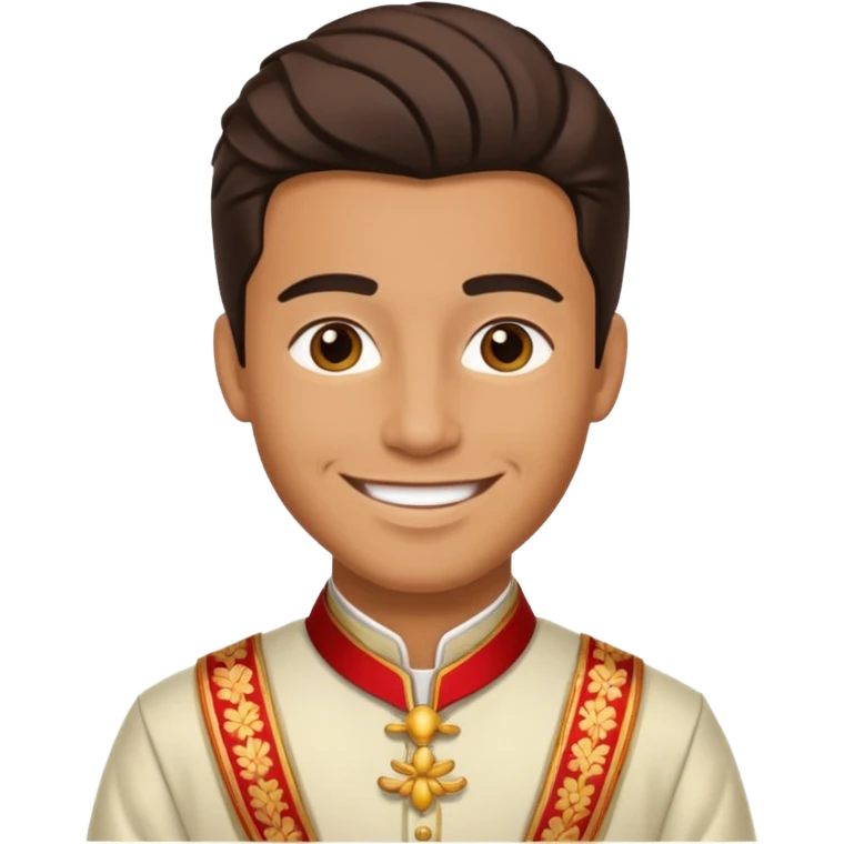 American groom, traditional, culture of american, smiley on face. emoji