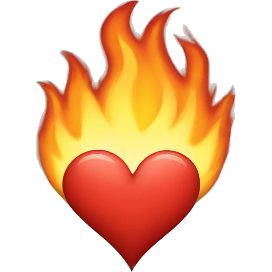a heart on fire emoji