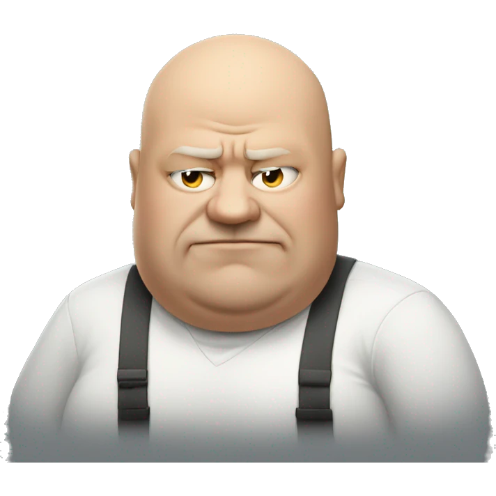 Fat bald man smoking and mad emoji