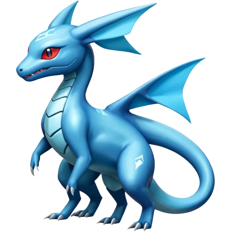 Shiny Futuristic Salamence-Salandit-Glaceon-Fakémon-hybrid-creature (full body)  emoji