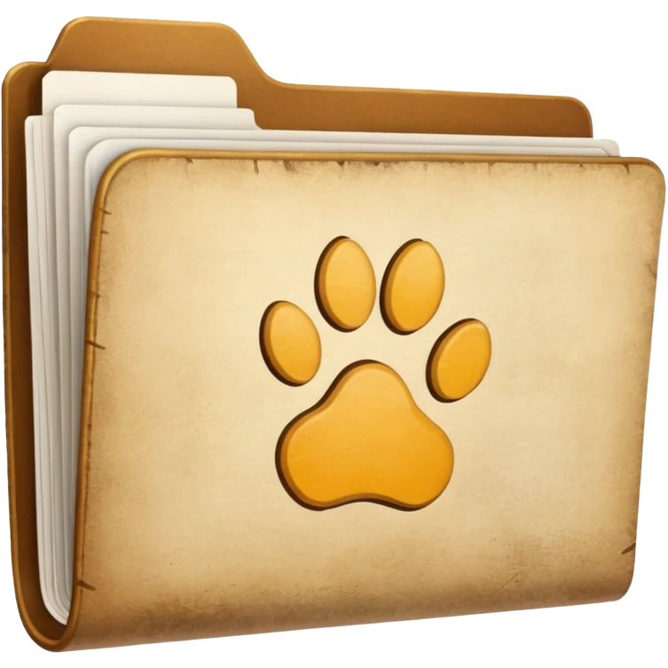 a folder of documents with a pawprint on it emoji