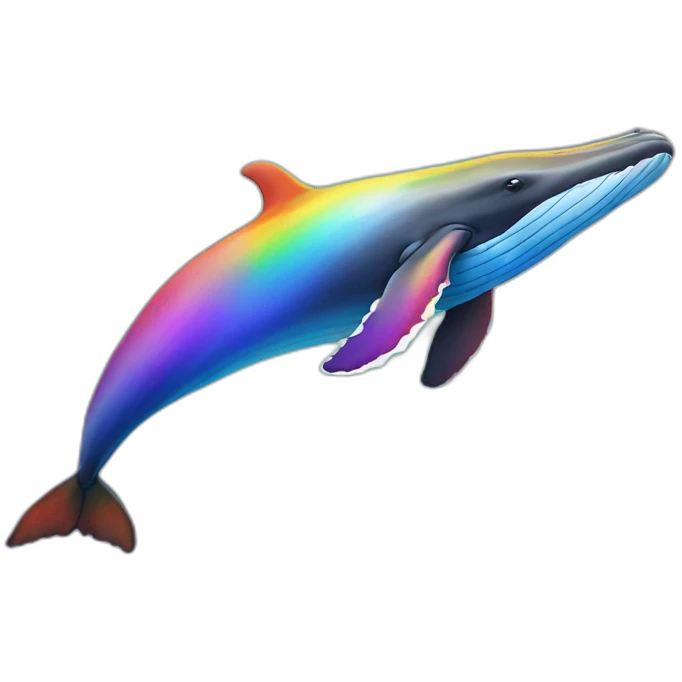Rainbow color humpback whale emoji