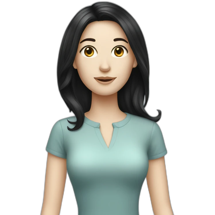 black hair pale skin femal product designer emoji