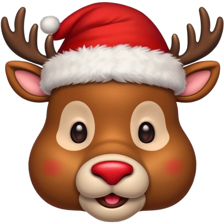 Christmas reindeer face with christmas accessories emoji