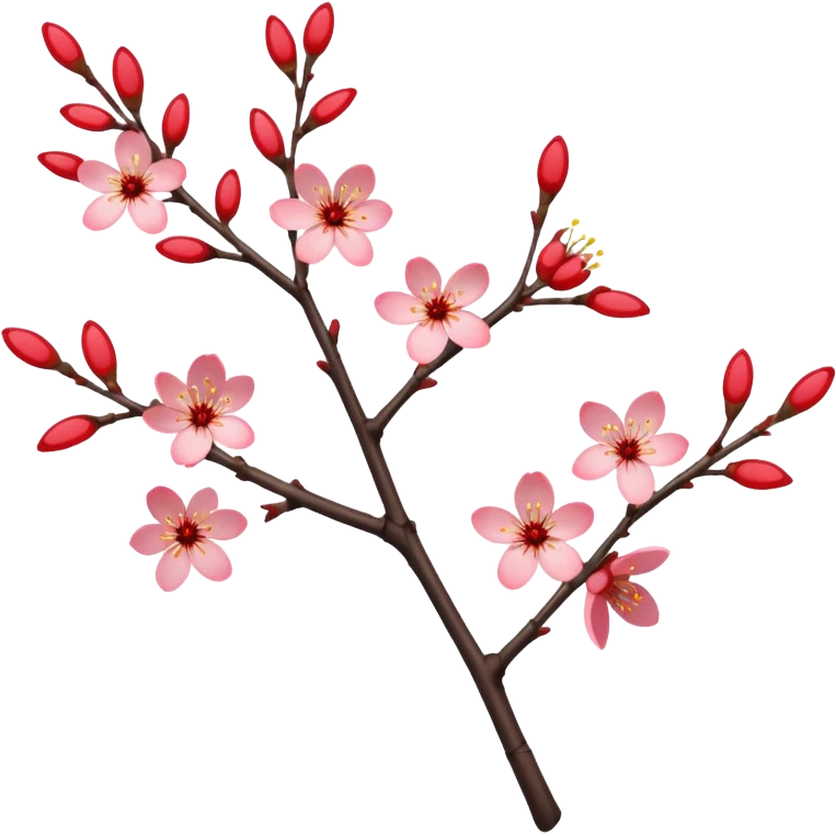Red Sakura cherry blossom tree twig emoji
