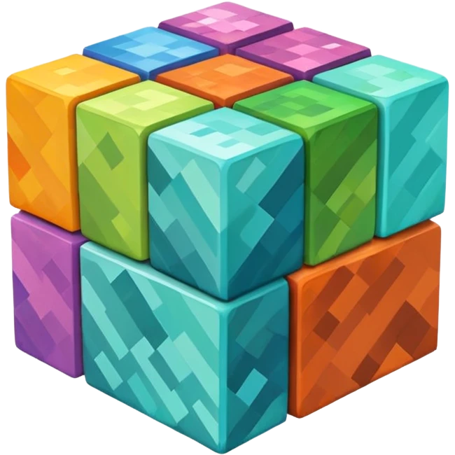 generate minecraft sqare blocks different colour emoji