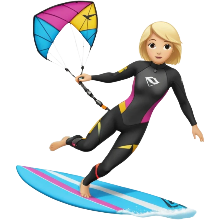 Kitesurfing blond ladie showing kite emoji