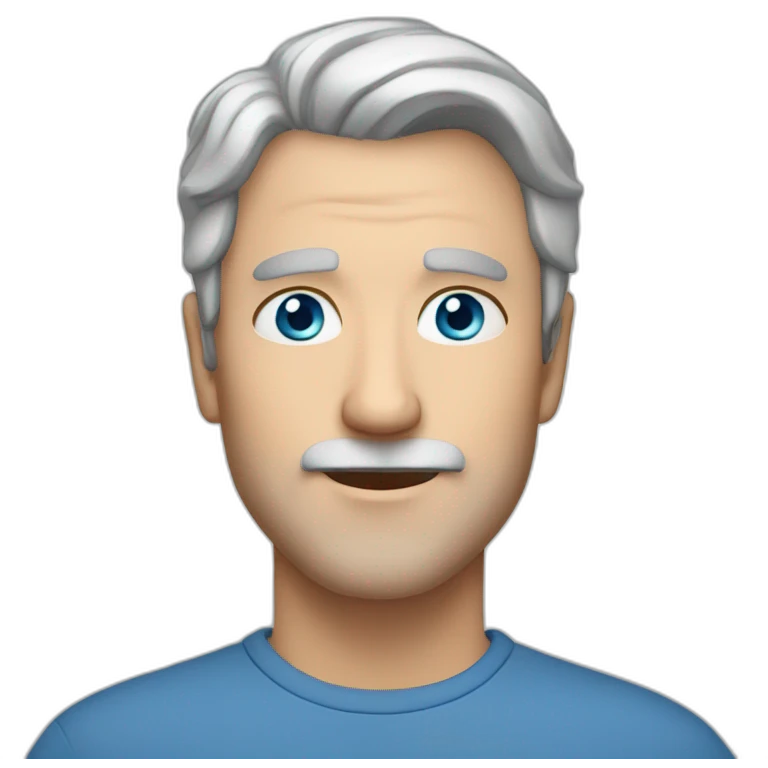 middle age white man with blue eyes long eyelashes and short gray hair emoji