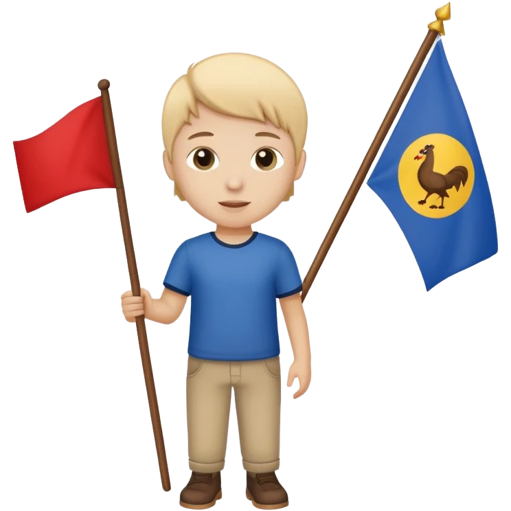 Flag holder kid emoji