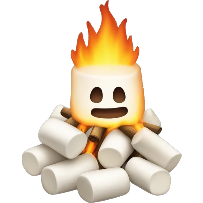 Marshmallow bonfire emoji
