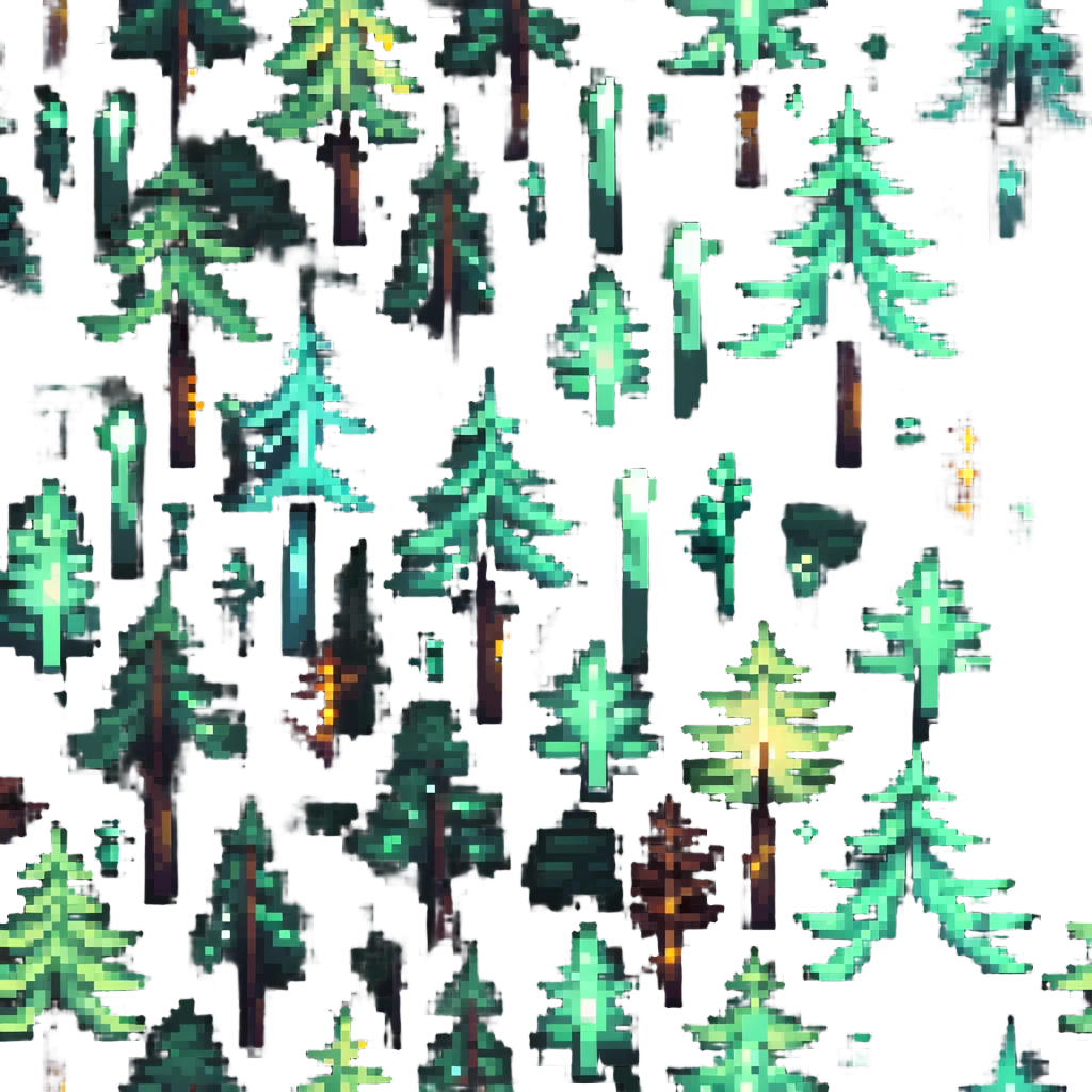 magical forest with glowing crystals and light particles emoji