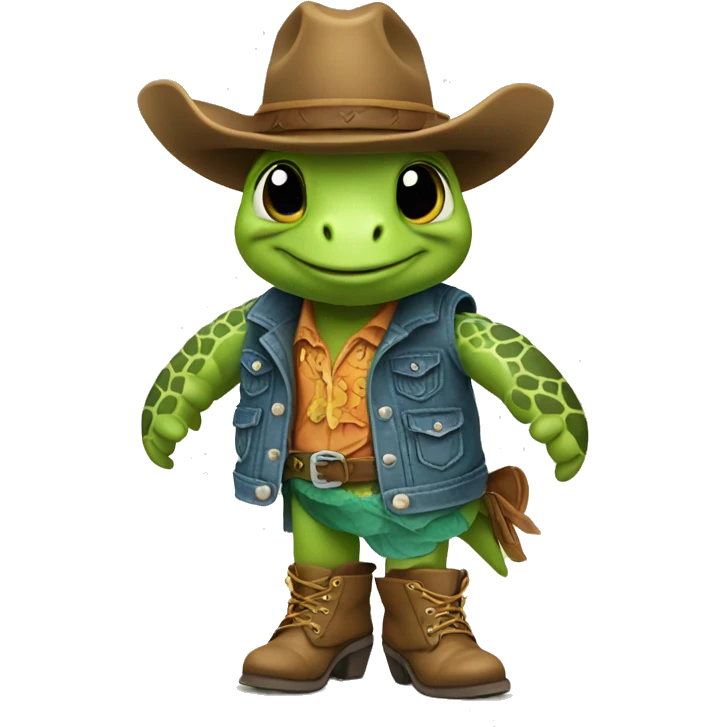 sea turtle wearing cowboy boots emoji