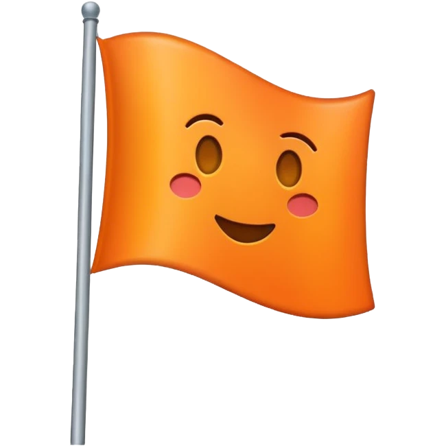 I want a flag  🚩🚩 like this but flag should be orange don't change shape just change color don't add eyes and smile emoji