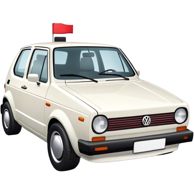 White Volkswagen Golf car emoji