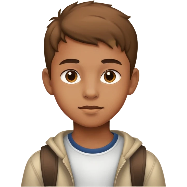 Niño Adolescente de piel morena clara  emoji