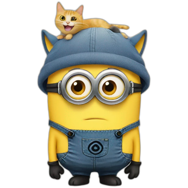 minion with cat on head emoji