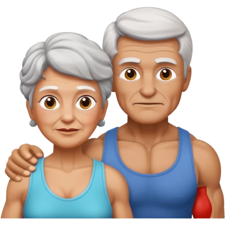 granny with a pumped up guy emoji iOS 18.1 emoji