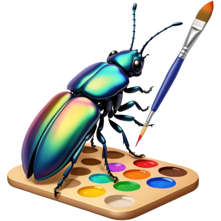 colorful beetle with brush and palette emoji