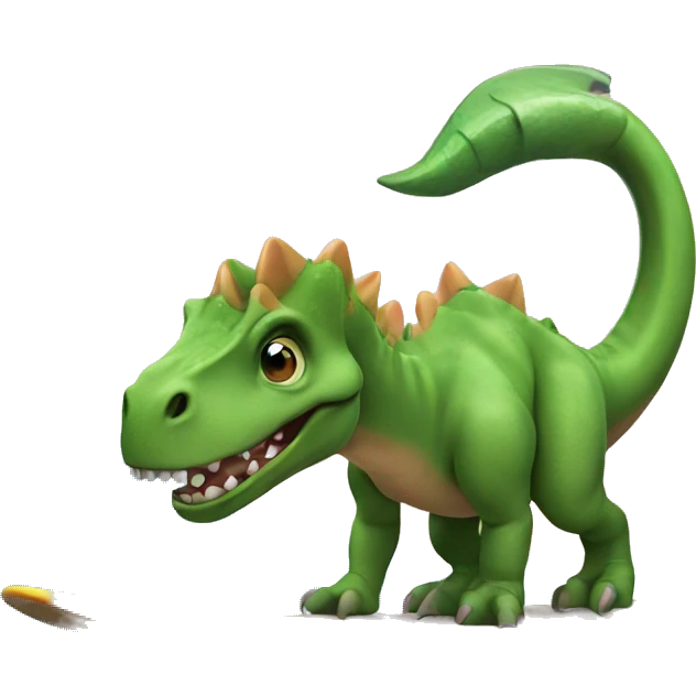 A dinosaur on the surfboard emoji