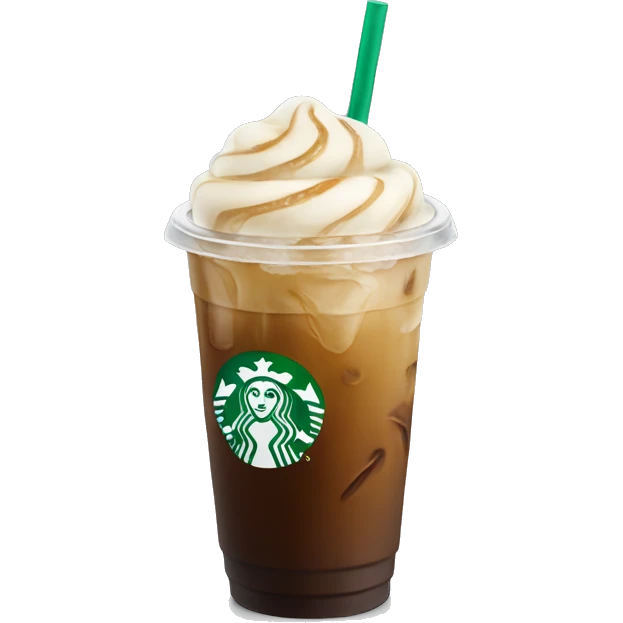 Starbuck ice coffee with ice cubes emoji