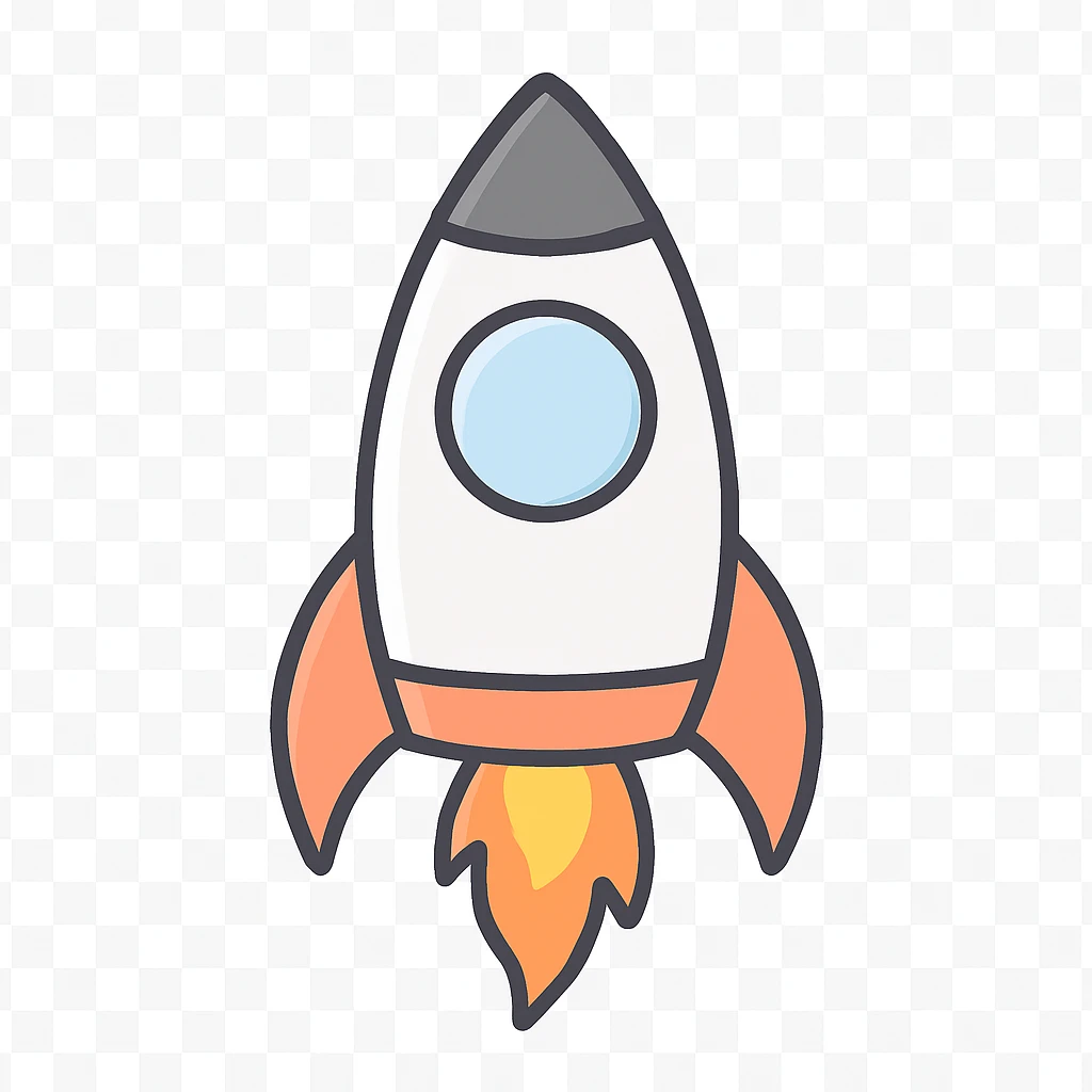 a simple rocket ship emoji