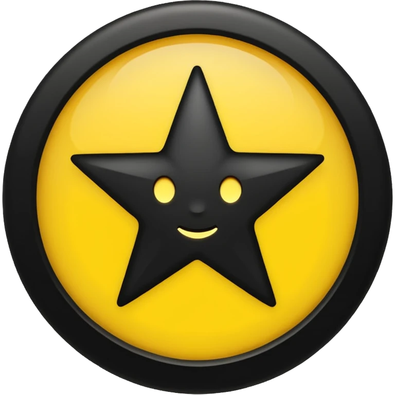 Full plain Black star in yellow circle ( snap star) emoji