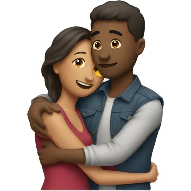 Hug and kiss emoji