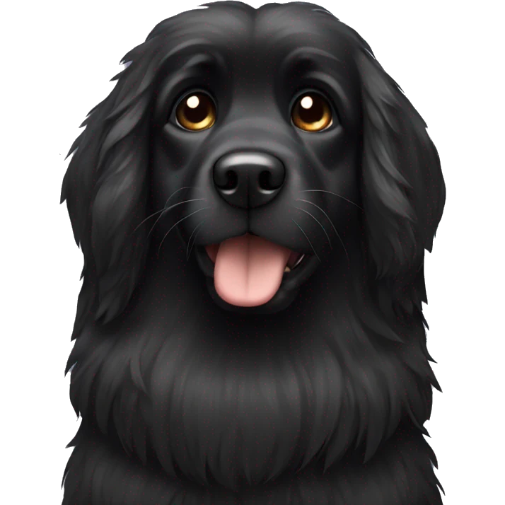 Black Dog long fur emoji