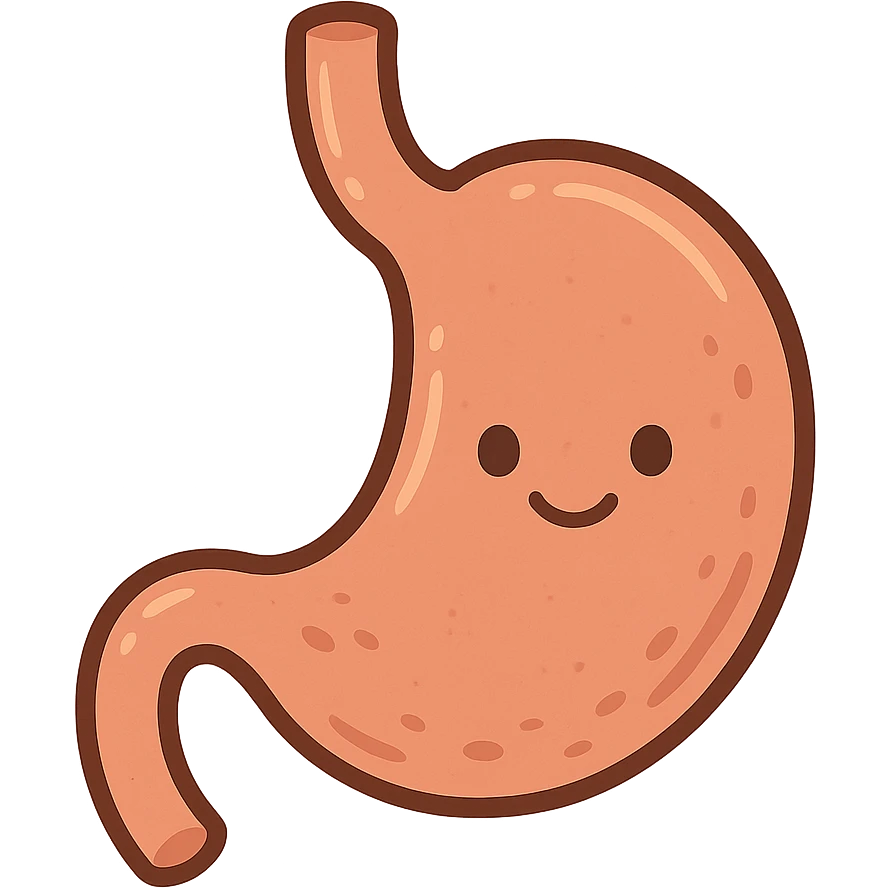 flat toon style cartoonish and approachable empty stomach emoji