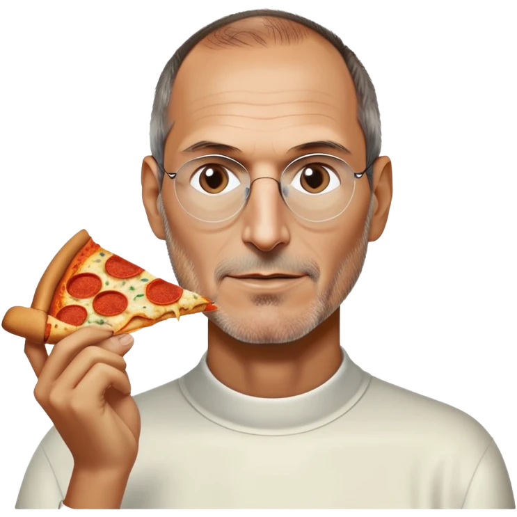 Steve Jobs eating pizza emoji