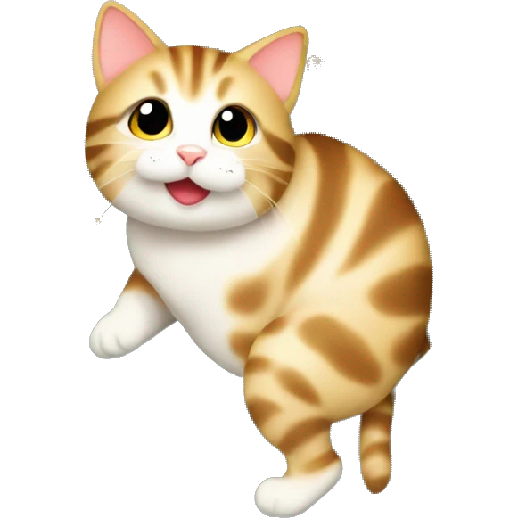 chubby tabby climbing christmas tree emoji