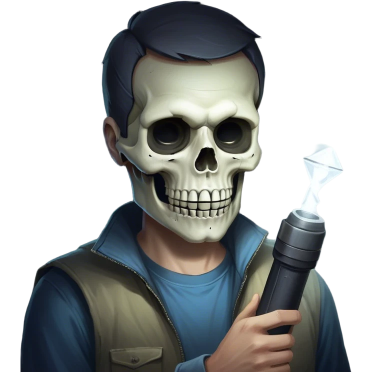 Flashlight with a Face Concept
Flashlight Shape: A simple cylinder (like a short, thick stick) in one hand.
Face in the Light Beam: Instead of just regular light, the beam forms a ghostly face or eyes and mouth, giving it a mysterious or eerie vibe.
Style of the Face:
Option 1: A spooky skull or creepy grin.
Option 2: Just two glowing eyes staring out from the beam.
Option 3: A distorted face, like a shadowy figure watching.
Easy Drawing Trick:
The light beam is a triangle extending from the flashlight.
The face is inside this triangle, drawn with rough lines to keep it looking raw and graffiti-style. emoji