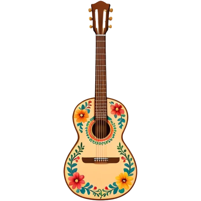 Spanish guitar with colorful decorations emoji