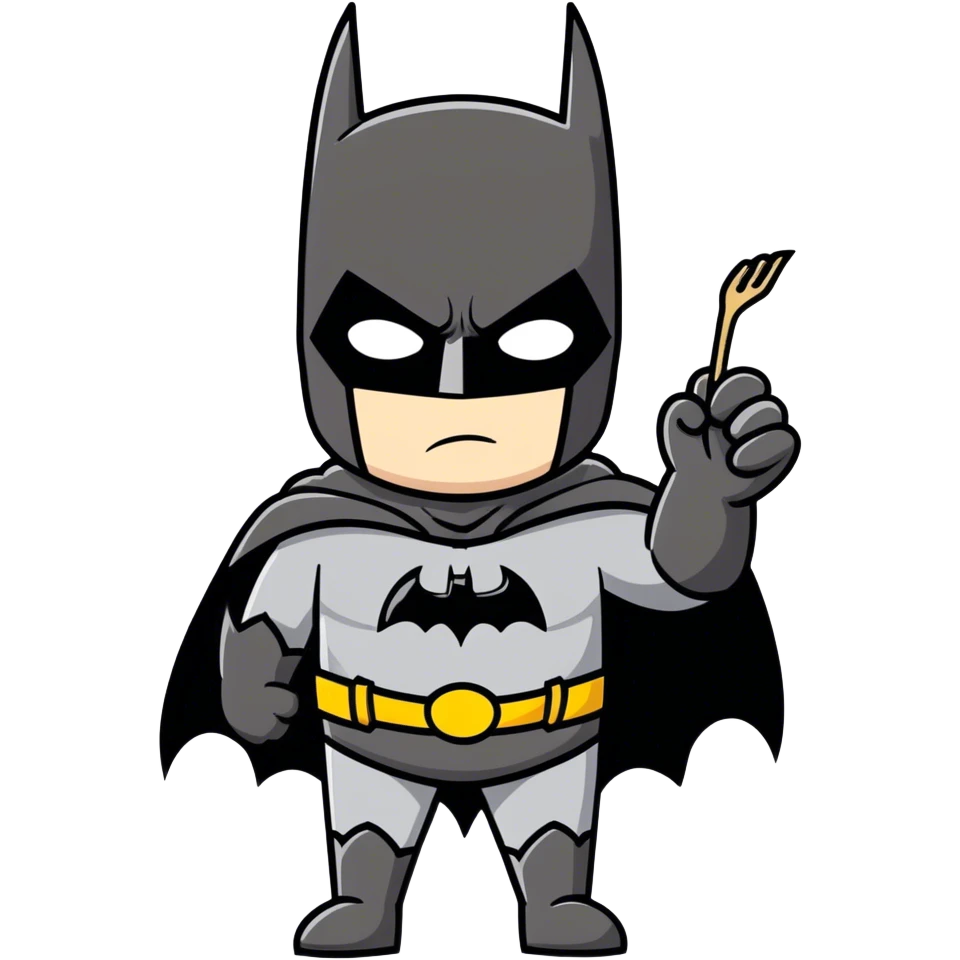 Batman eating emoji