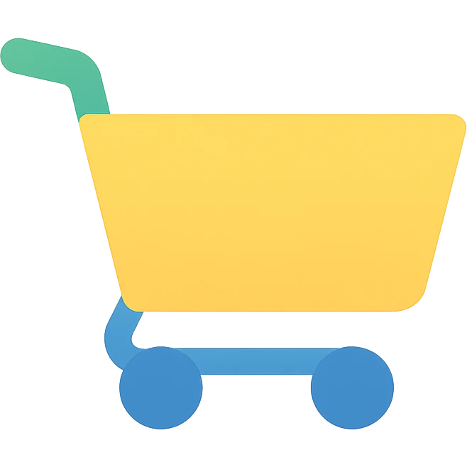 cart, flat color icon style, minimal and bold, for digital interfaces emoji