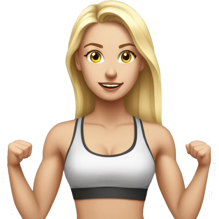 gorgeous white girl working out in gym emoji