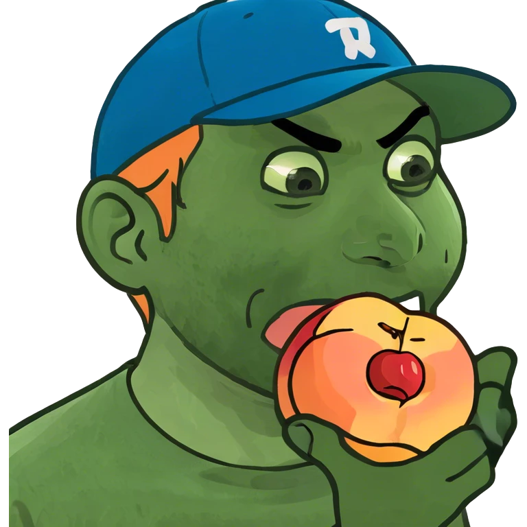 A man slapping a peach emoji