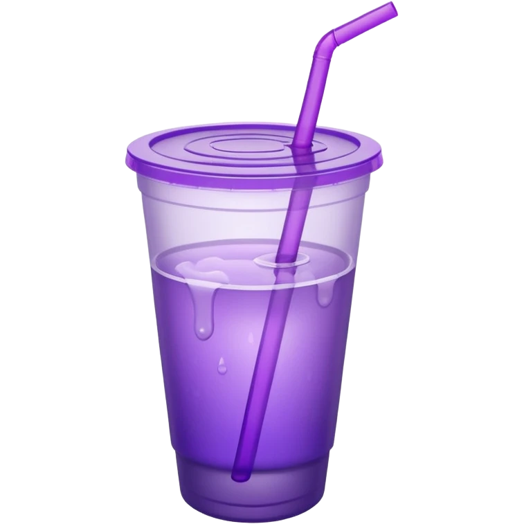 styrofoam cup with purple liquid and a straw emoji