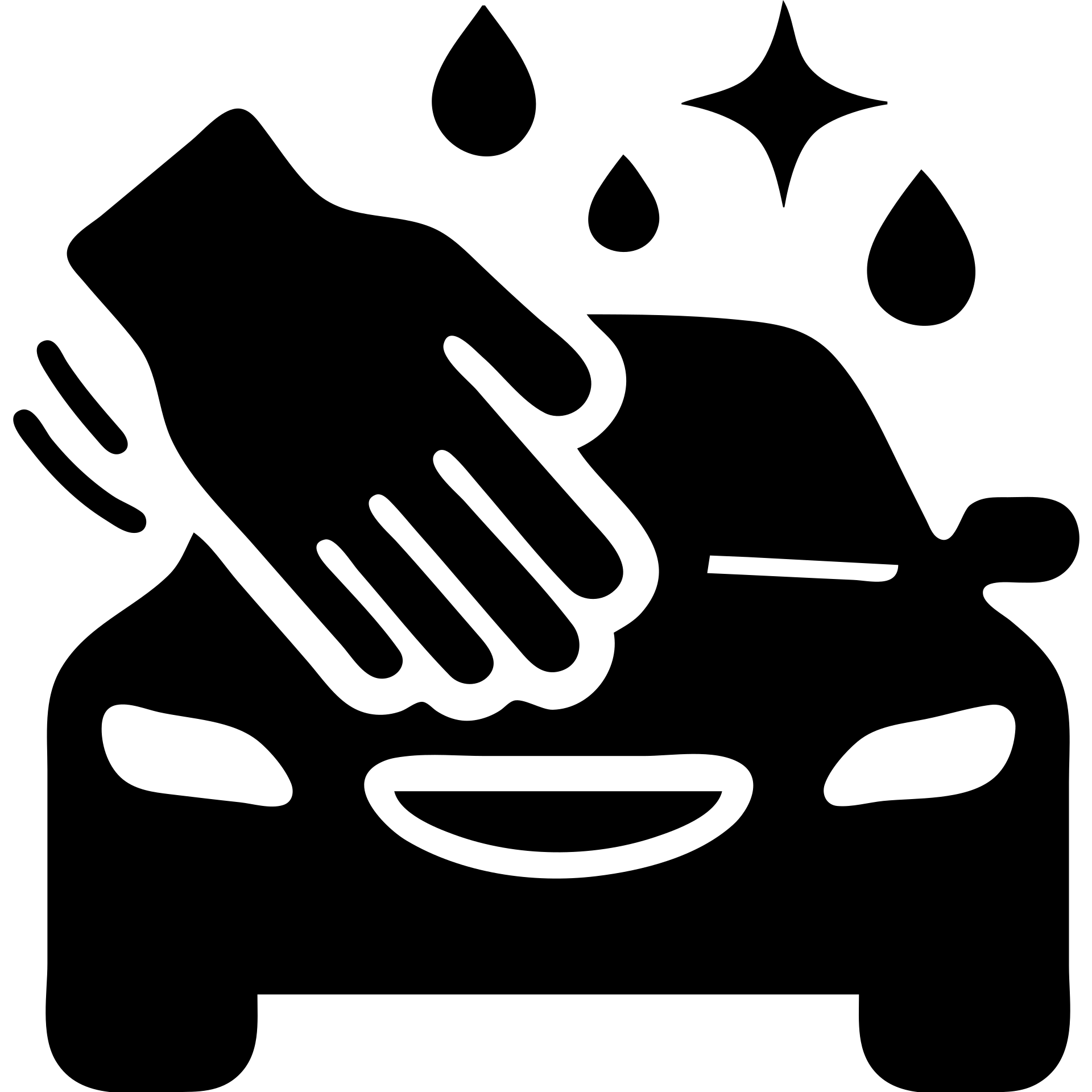 solid icon of a gloved hand with black glove on the hood of a luxury car, drops or sparkles, black main color with white or silver accents, soft motion lines for cleaning, minimal and modern emoji