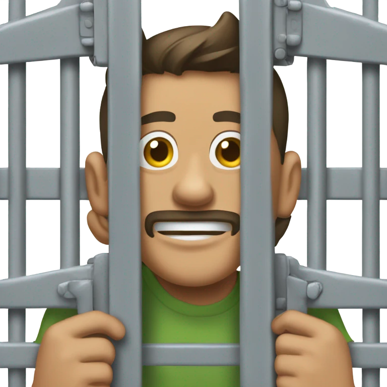 Guy guarding gate gate has big lock guy shaking head emoji