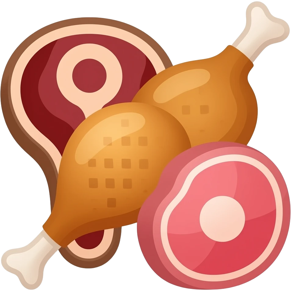 vector flat overlap Meat & Poultry emoji