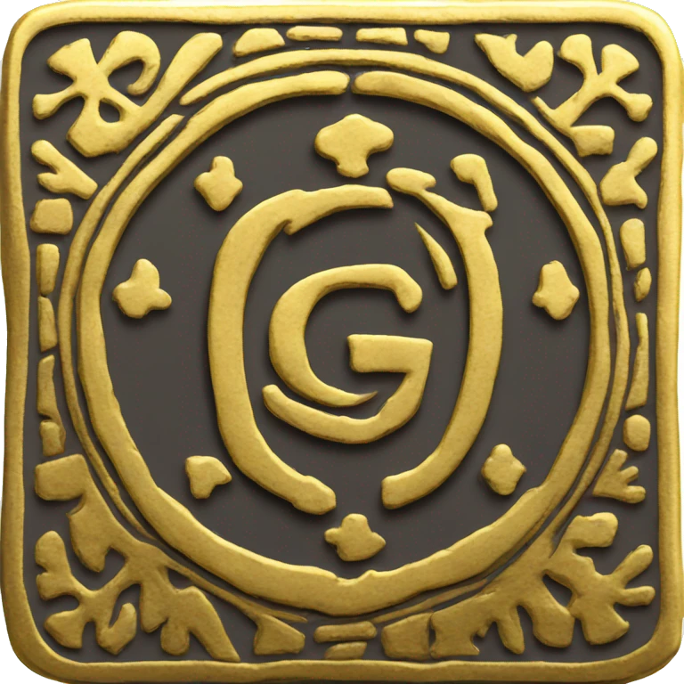 gold theme medieval token with GG inscription emoji