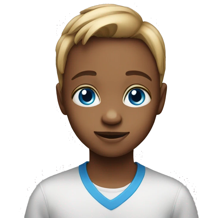 child, blue eyes, happ emoji