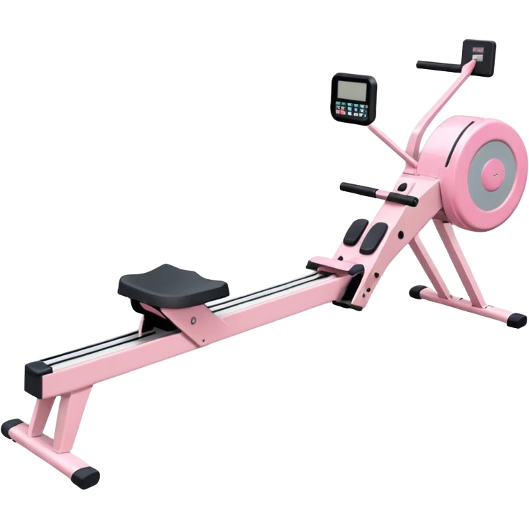 Pastel pink rowing machine with sleek minimal design emoji