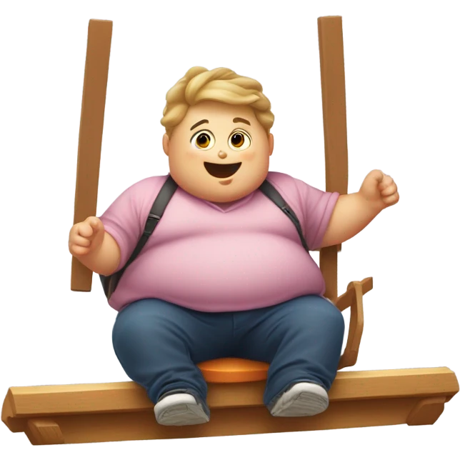 Super fat kid on a sea saw that wants candy emoji