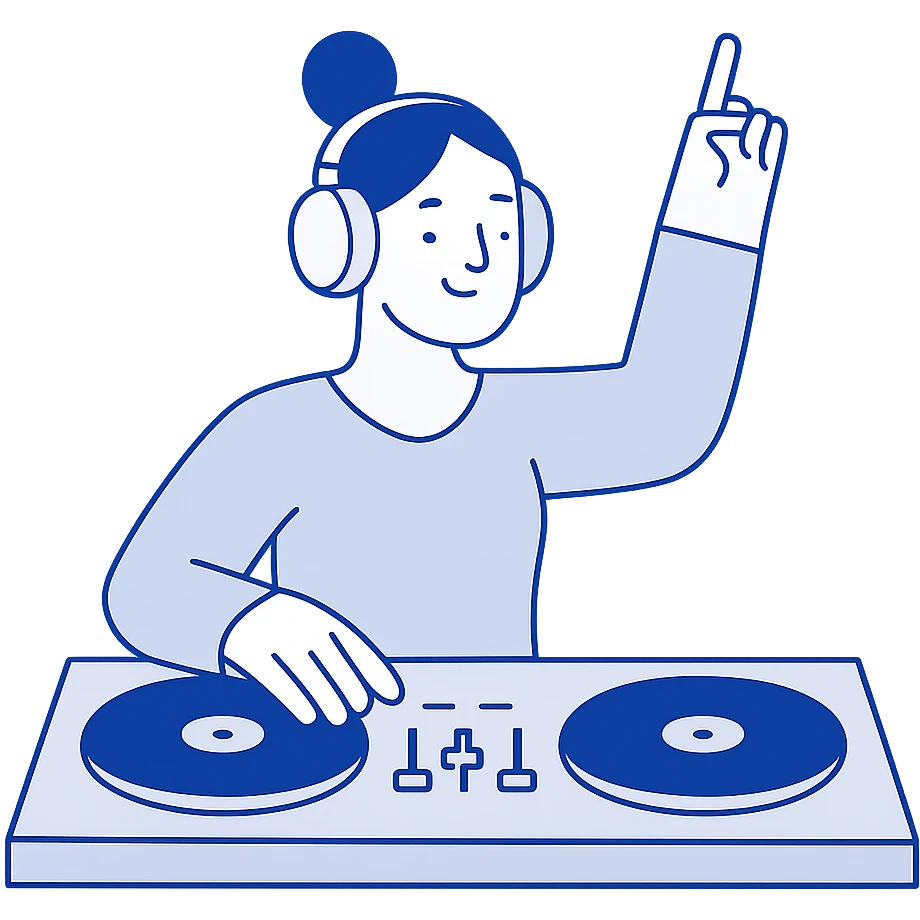 girl playing DJ set emoji