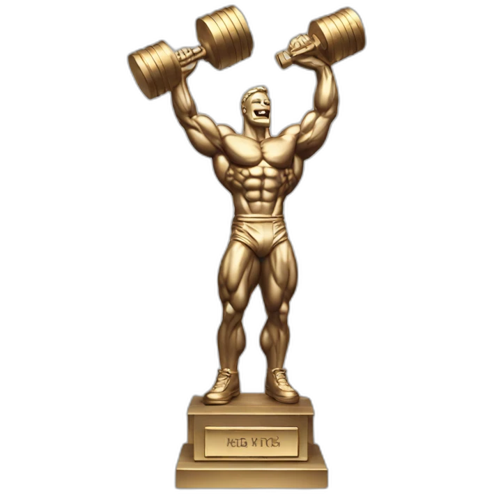 bodybuilding trophy statue emoji