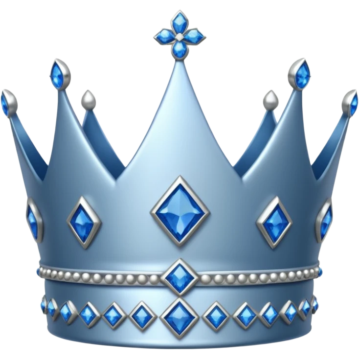 silver crown with blue diamonds emoji