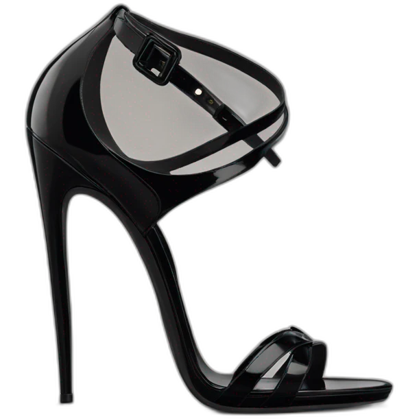 YSL TRIBUTE heel SANDAL black PATENT LEATHER emoji
