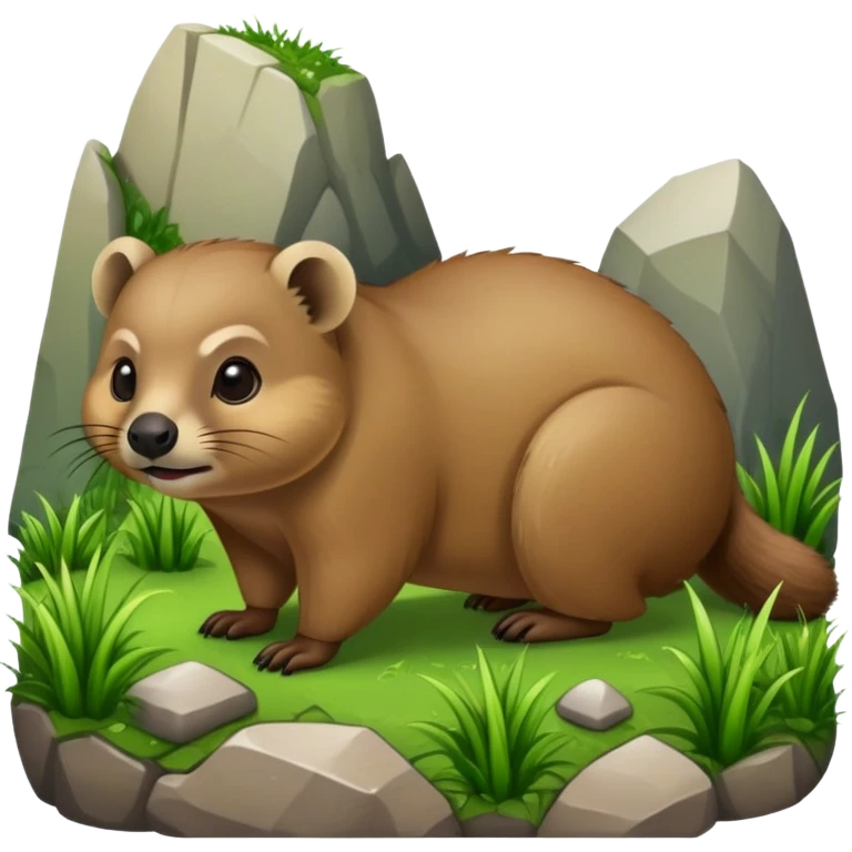 Hyrax eat grass emoji
